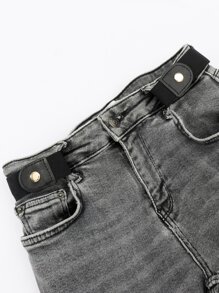 Men Solid Elastic Belt For Daily Use Gift For Friend Casual - Black - View 1