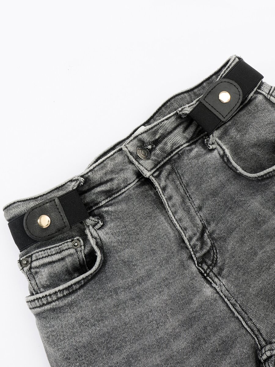 Men Solid Elastic Belt For Daily Use Gift For Friend Casual - Black - View 1