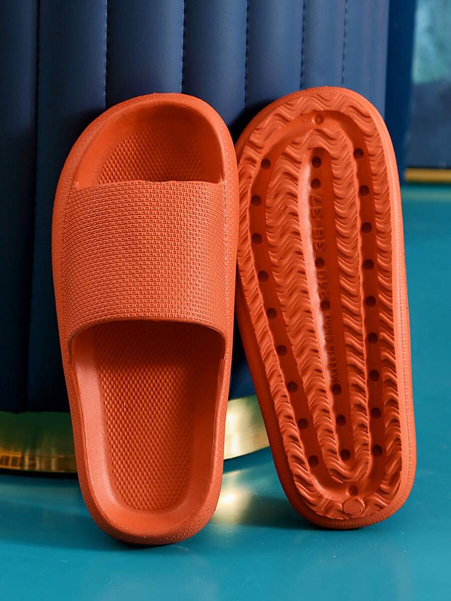 男士單帶中性橘色織物人字拖和拖鞋 - 橘色 - 查看 1