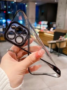 Contrast Frame Phone Case Compatible With iPhone 15/15Pro/15Plus/15Promax - Black - View 5