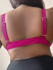 Swim SXY Top bikini tejido de canalé - Rosa Fucsia - Ver 2