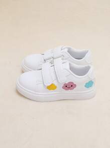 女孩魔術貼雲朵刺繡運動戶外運動鞋 - 白色 - 查看 1