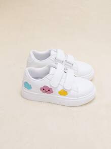 女孩魔術貼雲朵刺繡運動戶外運動鞋 - 白色 - 查看 4