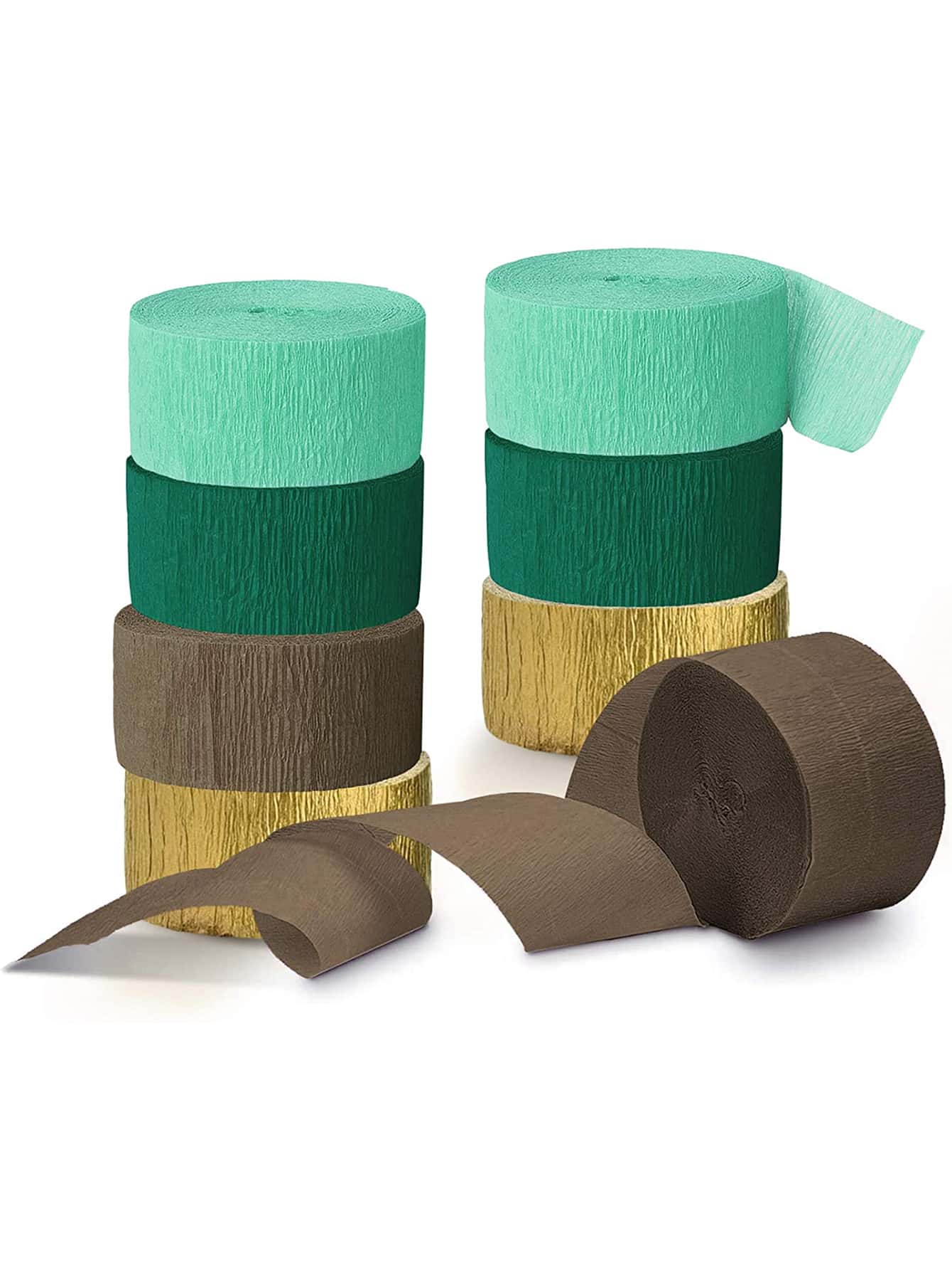 4入組/套4.5*250cm縐紙飄帶現代混色掛花環適用於派對和家居裝飾