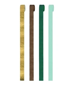 4入組/套4.5*250cm縐紙飄帶現代混色掛花環適用於派對和家居裝飾