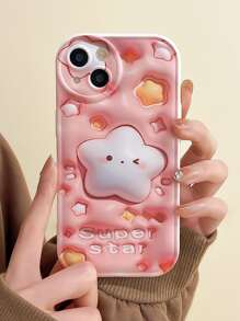 Funda De Cojín De Aire Blanco Con Estrella Rosa - Multicolor - Ver 1