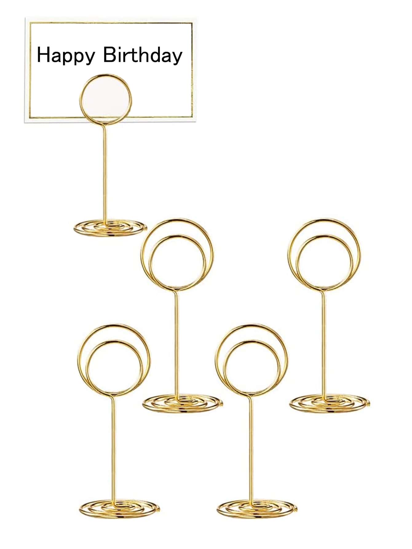 5入組金屬卡夾現代迷你圓形卡夾適用於家庭派對 - 金色 - 查看 1