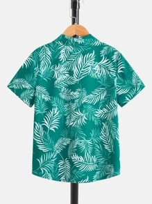 SHEIN 男孩熱帶圖案襯衫