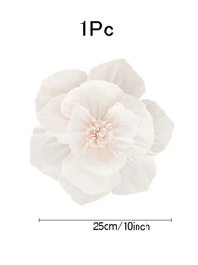 1pc Paper Lantern, Creative White Flower Design Hanging Decoration Tissue Pom Pom For Home And Party - White - View 3