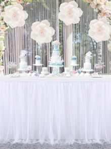 1pc Paper Lantern, Creative White Flower Design Hanging Decoration Tissue Pom Pom For Home And Party - White - View 4