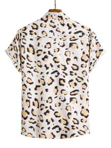 ROMWE MEN 男士豹紋印花襯衫不帶T恤 - 彩色 - 查看 2