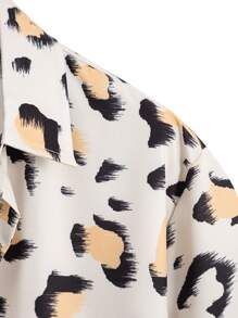 ROMWE MEN 男士豹紋印花襯衫不帶T恤 - 彩色 - 查看 5