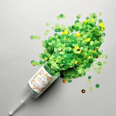 1個綠&淺綠&金色1cm 迷你派對彩帶裝置炮,派對慶典必備