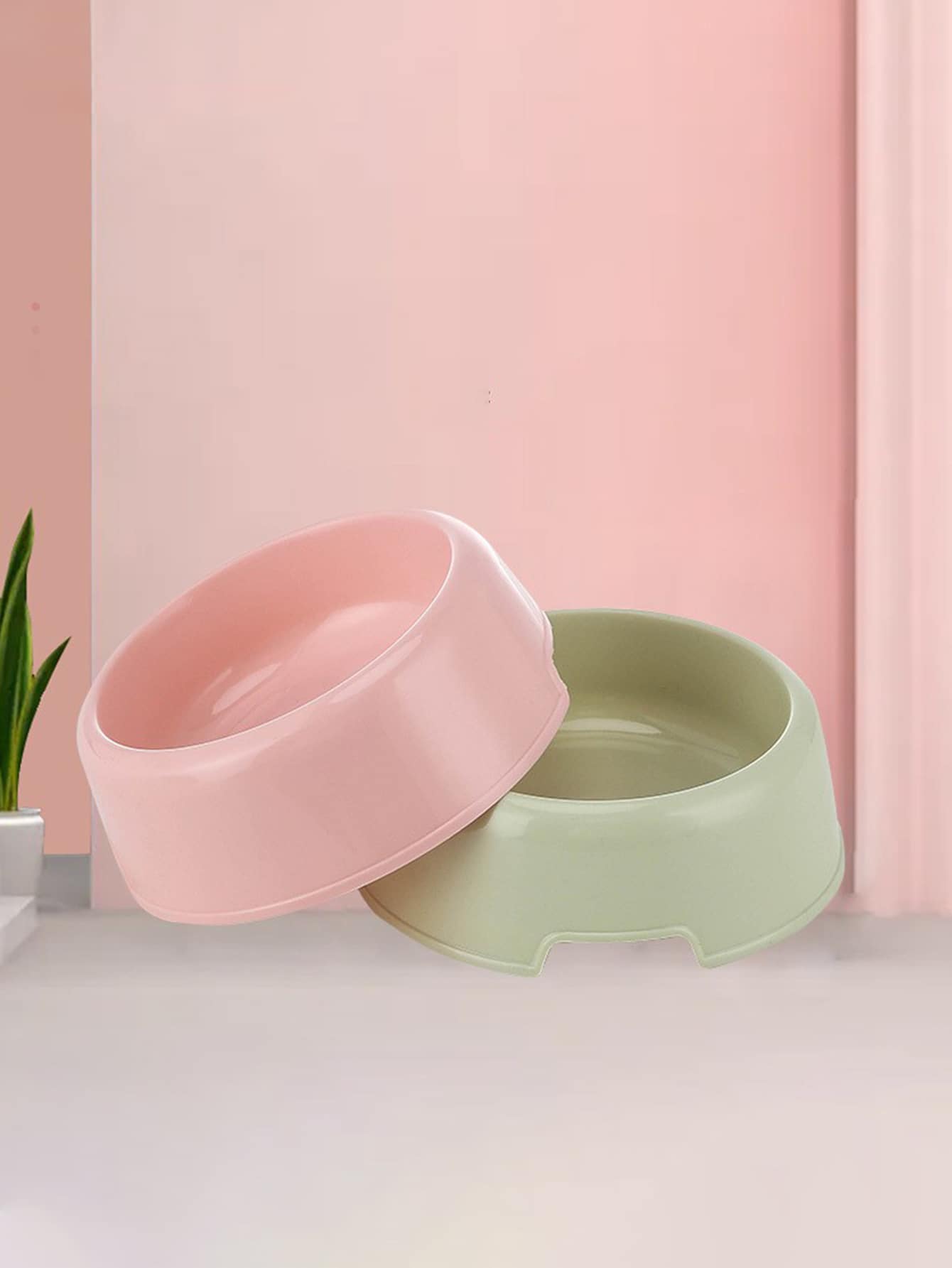 2 cái bát thú cưng màu sắc ngẫu nhiên cho chó và mèo để cho ăn - Nhiều màu - Xem 1