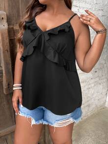 SHEIN LUNE Plus Ruffle Trim Cami Top