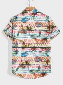 Manfinity Men Tropical Print Shirt Without Tee - Multicolor - View 2