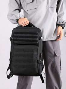 17 英寸男式可拆卸扣装饰露营包书包学生包书包背包背包笔记本电脑包电脑包书包背包单肩包运动包大学包青少年新生冬季圣诞礼物户外时尚休闲背包爸爸礼物度假包旅行必需品健身包运动包夏季返校沙滩包笔记本电脑包运动生活 - 黑色 - 查看 8