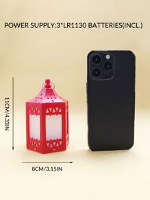 1入組ABSLED裝飾燈籠復古風格家居裝飾蠟燭燈籠 - 黃色 - 查看 4