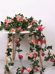 1 Nhân Tạo Vòng Hoa, Polyester Đơn Giản Hoa Giả Dây Leo Cho Sân Vườn, Ngoài Trời - Rượu sâm banh - Xem 2