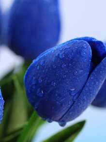 1入組PU皮革人造花束歐式風模擬花適用於婚禮 - 藍色 - 查看 3