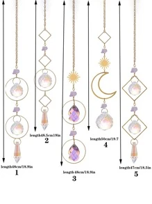 1 件天然水晶壁挂，创意水钻设计花园挂饰，适合室内、室外