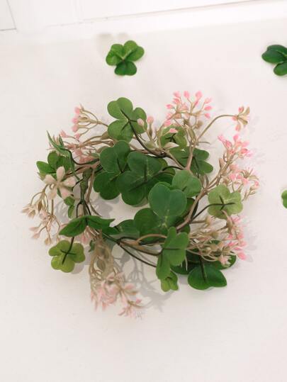1pc Plastic Artificial Flower Wreath, Modern Artificial Flower Wreath For Home, Party