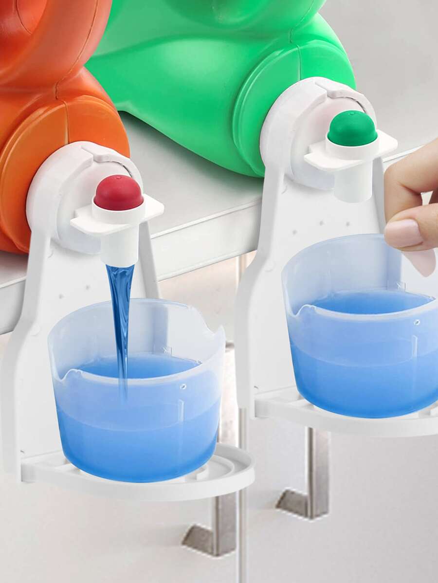 1 pieza Estante de almacenamiento de plástico, estante de almacenamiento de detergente de lavandería blanco para el hogar - Blanco - Ver 1