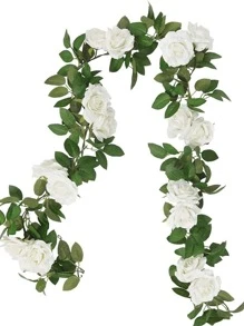 Nhân Tạo Polyester Hoa Dây Leo, Hiện Đại Nhân Tạo Vòng Hoa Cho Gia Đình, Tiệc - trắng - Xem 1