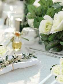 Nhân Tạo Polyester Hoa Dây Leo, Hiện Đại Nhân Tạo Vòng Hoa Cho Gia Đình, Tiệc - trắng - Xem 4