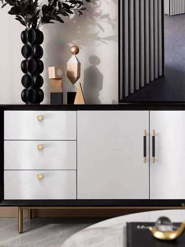 1pc Zinc Alloy Drawer Pull, Nordic Two Tone Drawer Handle For Home