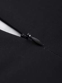 Floral Print A-line Dress - Black - View 4