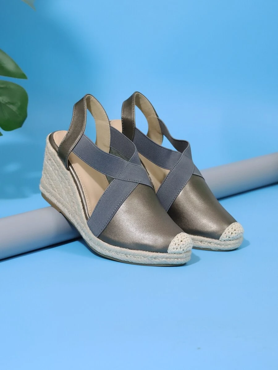 Giày nêm & Phẳng của Nữ màu trơn dép quai hậu Kỳ nghỉ - Xám - Xem 1