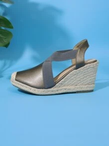 Giày nêm & Phẳng của Nữ màu trơn dép quai hậu Kỳ nghỉ - Xám - Xem 6