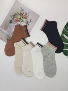 6雙條紋圖案短襪 - 彩色 - 查看 1