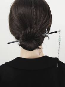 Sword Design Hair Pin - Silver - View 1