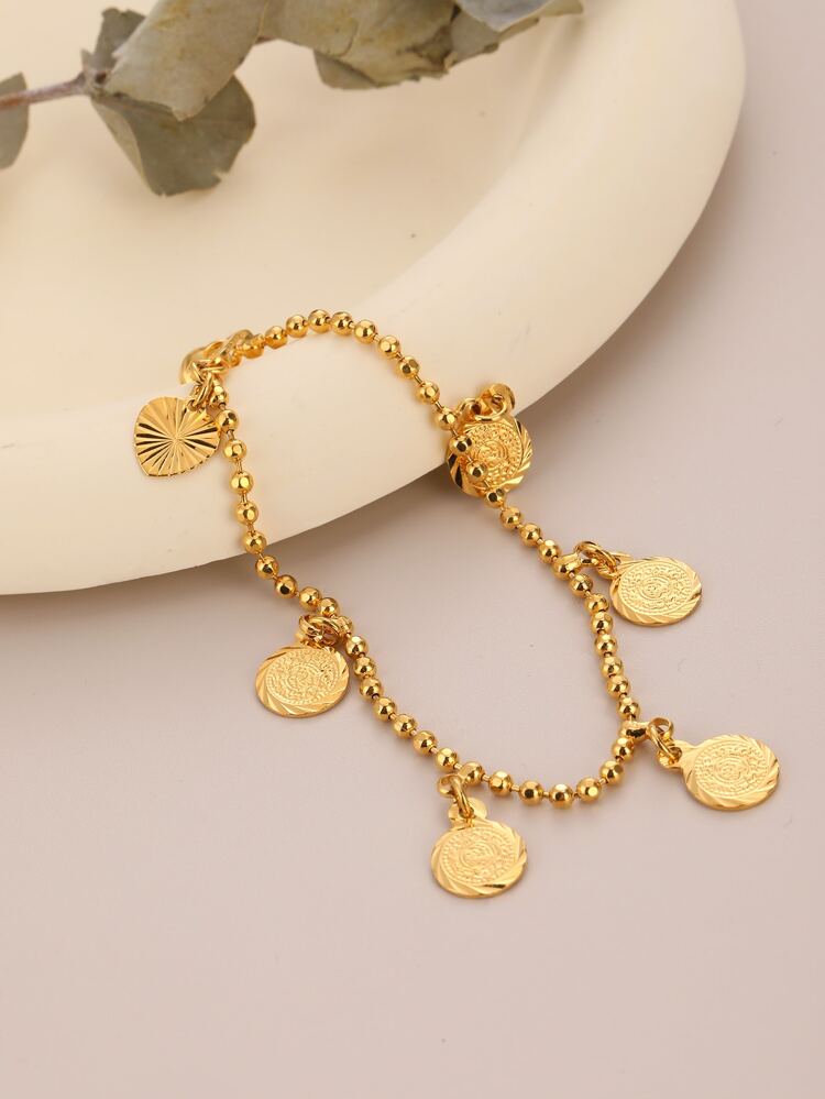 1pc Fashionable Round Charm Bracelet For Women For Daily Decoration