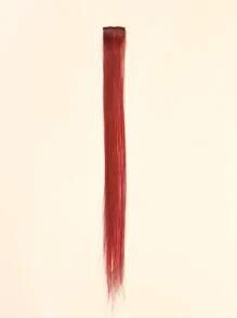 1pc Colored Straight Human Hair Extension Dark Red Color Clip Ins Hair Extensions - S350A - View 3