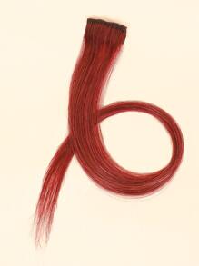 1pc Colored Straight Human Hair Extension Dark Red Color Clip Ins Hair Extensions - S350A - View 4