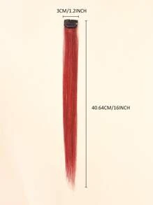 1pc Colored Straight Human Hair Extension Dark Red Color Clip Ins Hair Extensions - S350A - View 6