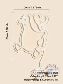 1入組PS霓虹燈卡通可愛鴨子設計LED霓虹燈招牌家用 - 彩色 - 查看 3