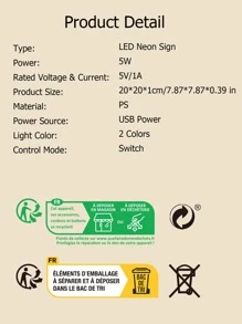 1入組PS霓虹燈卡通可愛鴨子設計LED霓虹燈招牌家用 - 彩色 - 查看 4