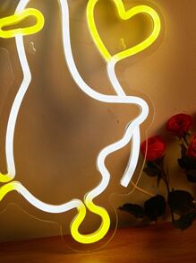 1入組PS霓虹燈卡通可愛鴨子設計LED霓虹燈招牌家用 - 彩色 - 查看 6