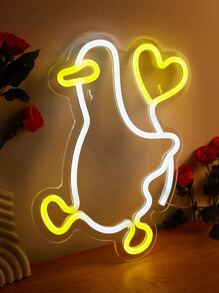 1入組PS霓虹燈卡通可愛鴨子設計LED霓虹燈招牌家用 - 彩色 - 查看 7