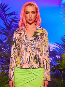 Wild Ethno Áo khoác nữ Túi Dây kéo Tất cả trên in Giải trí - Nhiều màu - Xem 1