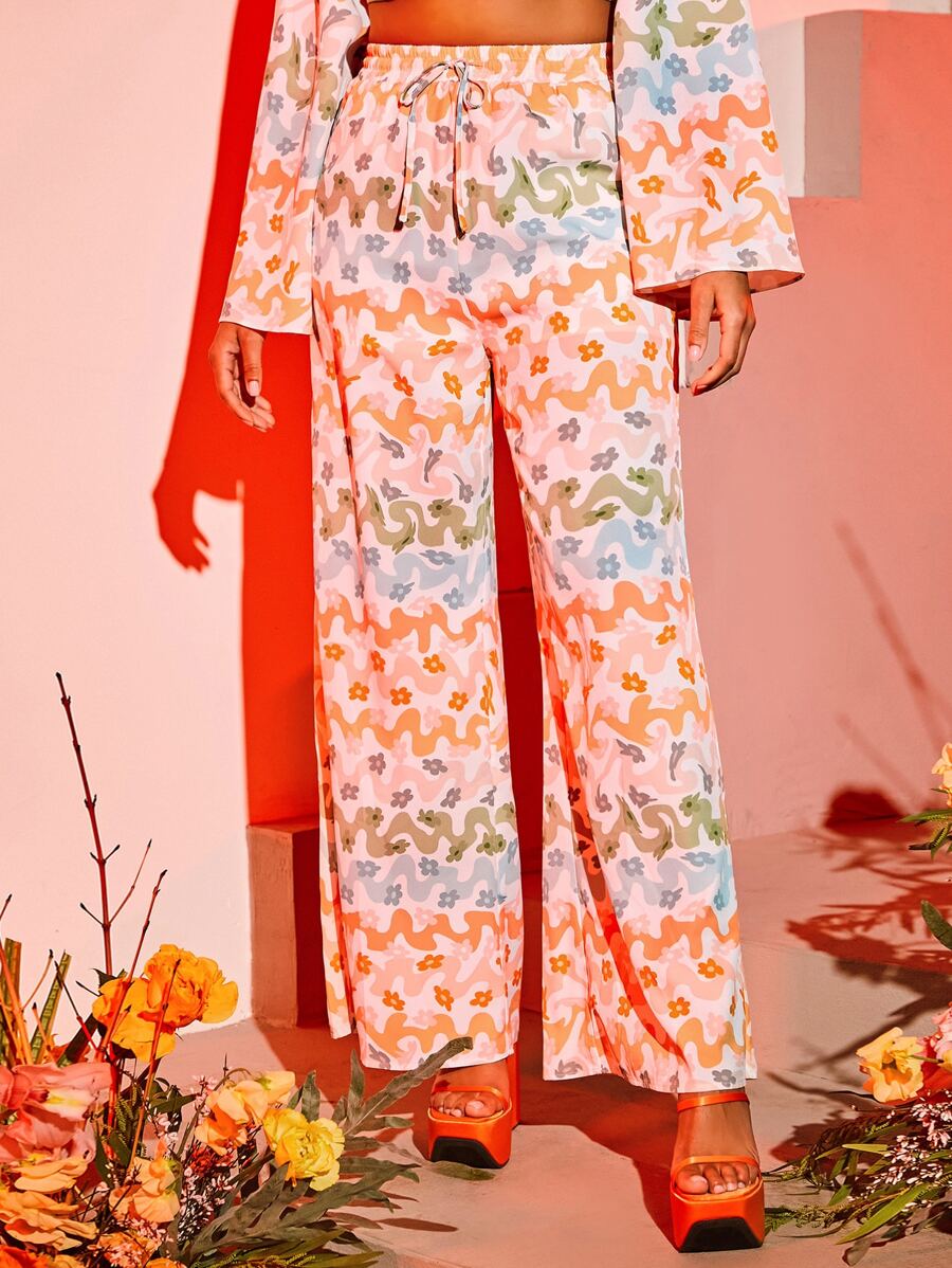 Hotel X 滿版印花腰部抽繩長褲 - 彩色 - 查看 1