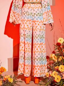 Hotel X 滿版印花腰部抽繩長褲 - 彩色 - 查看 2