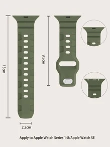 Dây đeo đồng hồ silicon rắn tương thích với Apple Watch - Màu xanh lá cây đậm - Xem 3