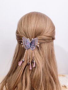 Garra de pelo con diseño de mariposa con diseño de mariposa - Morado - Ver 1