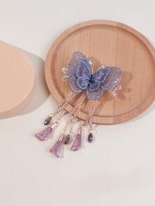 Garra de pelo con diseño de mariposa con diseño de mariposa - Morado - Ver 3