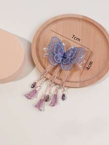 Garra de pelo con diseño de mariposa con diseño de mariposa - Morado - Ver 5